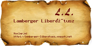 Lamberger Liberátusz névjegykártya